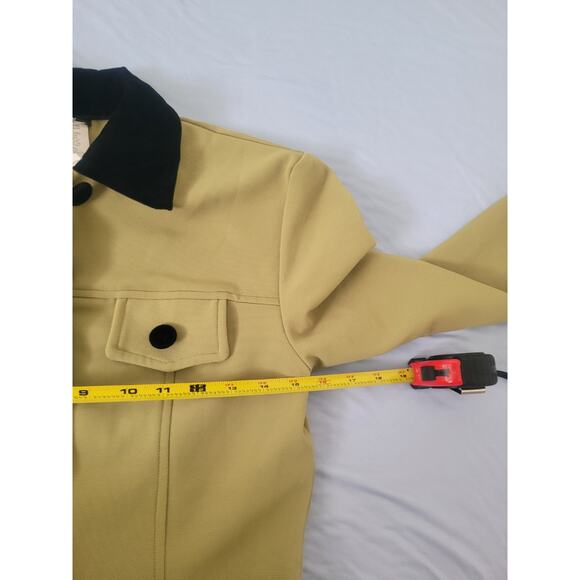 Vintage Velvet Collared Button Jacket Blazer Size 6 Green Preppy Retro Old Money - Picture 5 of 9